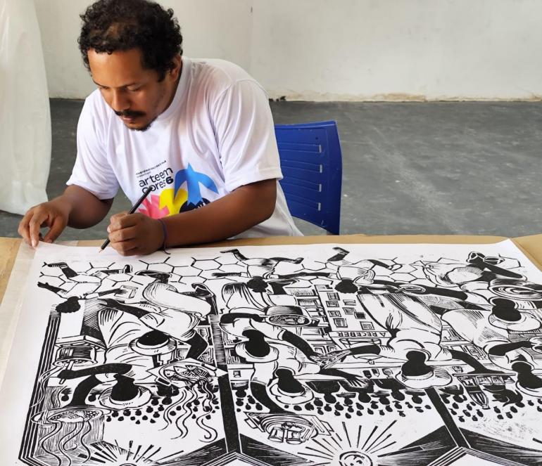 Wesley Andrade, artista de Ourilândia do Norte (Foto: Gabriel Novais / Arte em Cores)