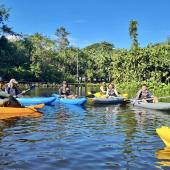 imagem de canoas em um rio